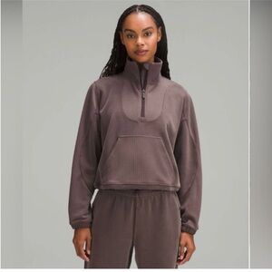 Lululemon Brushed Softstreme Ribbed half zip - espresso - size 2